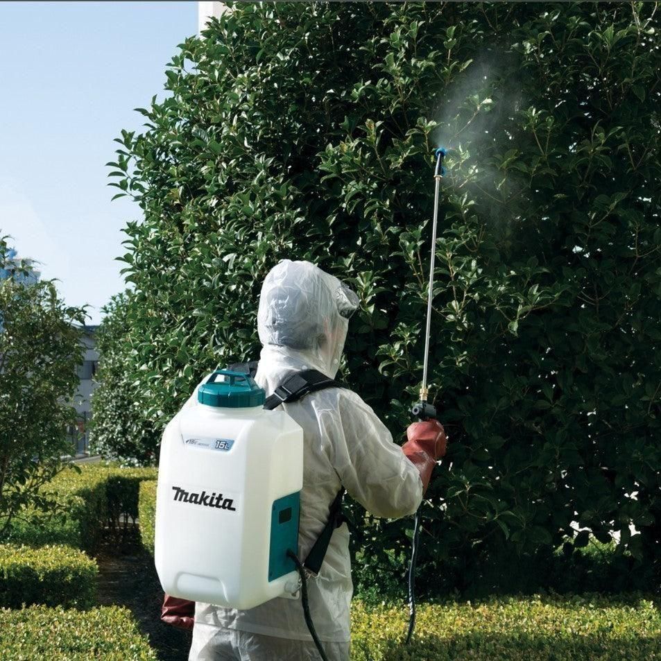 Makita DUS158Z Cordless Knapsack Sprayer 15L 18V LXT (Bare) - KHM Megatools Corp. Makita DUS158Z Cordless Knapsack Sprayer 15L 18V LXT (Bare) - KHM Megatools Corp.
